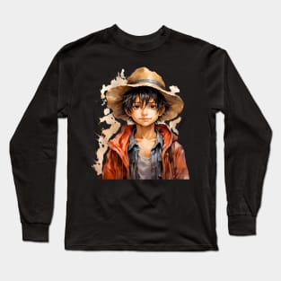 Reimagined Monkey D. Luffy from One Piece Long Sleeve T-Shirt